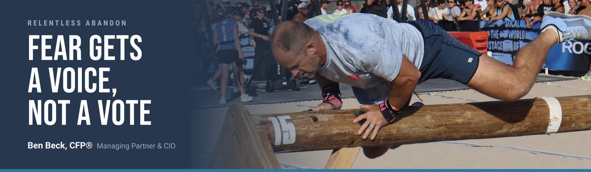 Relentless Abandon: Fear Gets a Voice, Not a Vote. Ben Beck, CFP®, vaulting a log at a competition